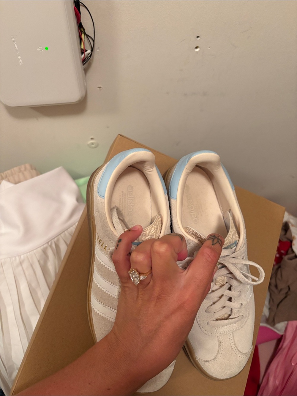 adidas Gazelle platform Bold J 'Wonder White Clear Sky' - Picture 4 of 4